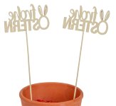 Metall-Blumenstecker "Frohe Ostern"