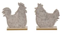 Cook & hen made from wood+felt h=16cm