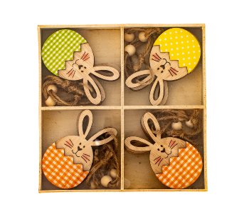 Wooden easter rabbit for hanging h=7cm