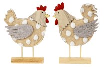 Hahn&Henne aus Holz+Filz h=24cm b=18cm