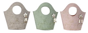 Felt bag with rabbit design & wooden