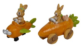 Cute Eastern rabbits in carrot