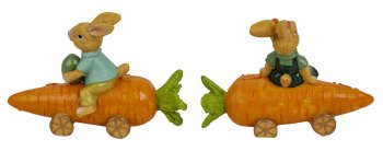 Niedliche Osterhasen sitzend auf
