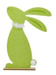 Filzhase gün mit Feder-Schmuck h=78cm