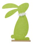 Felt rabbit green with feather necklace