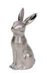 Osterhase sitzend chrom/silber h=20cm