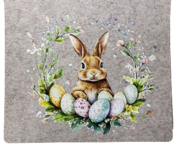 Felt table placemate with rabbit print