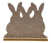 Felt rabbits with fullcover print h=18cm