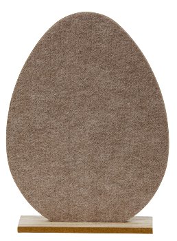 Felt egg with rabbit print h=31cm w=23cm