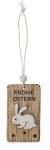 wooden deco with "Frohe Ostern" for