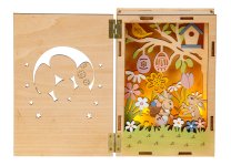 Wooden Easter book decoration h=18cm