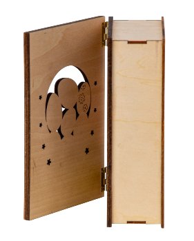 Wooden Easter book decoration h=18cm