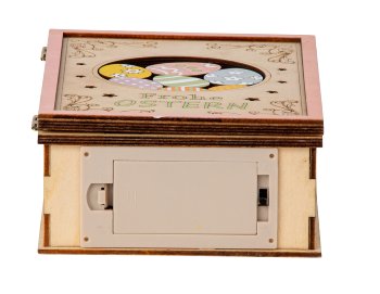 Wooden Easter book decoration h=18cm