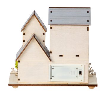 Wooden Easter house decoration h=17cm
