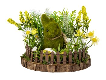Easter flower decoration with rabbit