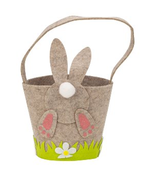 Felt bag cream with easter rabbit