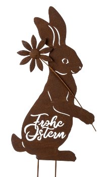 Rusty metal rabbit h=50cm w=28cm on 15cm
