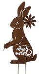 Rusty metal rabbit h=50cm w=28cm on 15cm