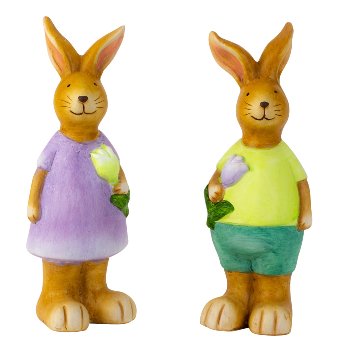 Rabbit standing green & purple with