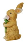 Easter rabbit standing with bouquet of