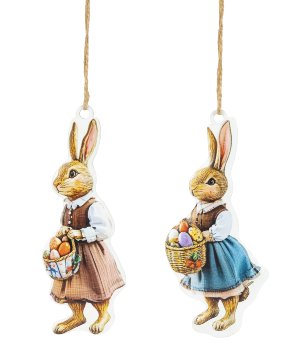 Matal rabitts for hanging h=18,5cm asst.