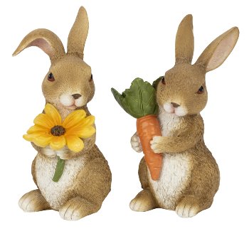 Osterhasen braun mit Blume & Karotte in