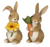 Osterhasen braun mit Blume & Karotte in