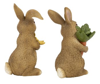 Osterhasen braun mit Blume & Karotte in