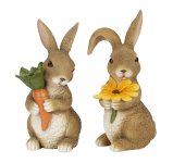 Osterhasen braun mit Blume & Karotte in