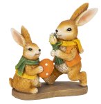Osterhasen-Paar mit Blume & Ei in