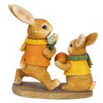 Eastern rabbit couple with flower
