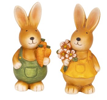 Eastern rabbit standing with flower &