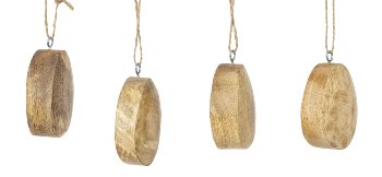 Holz-Osterei mit Hasen-Motiven zum