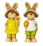 Osterhasen stehend mit Blume & Ei in der