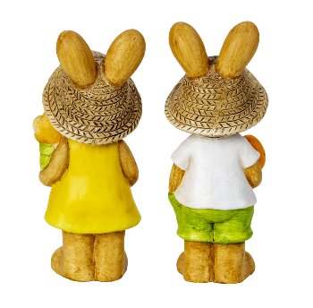 Easter rabbit standing with flower & egg