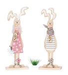 Wooden easter rabbit with "Happy Easter"