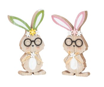 Holz Osterhase mit Brille zum Stellen