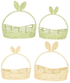 Willow-Basket oval in lightbrown & green