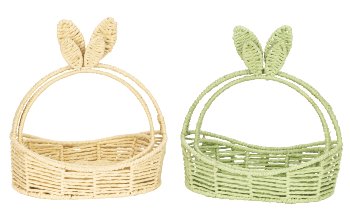 Willow-Basket oval in lightbrown & green
