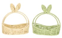 Willow-Basket oval in lightbrown & green