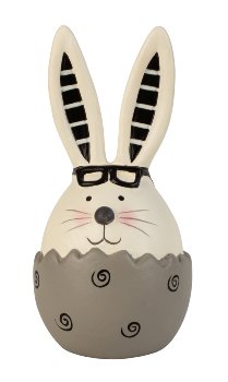 Easter rabbit-egg grey/white with