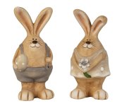 Easter rabbit brown/cream with flower &