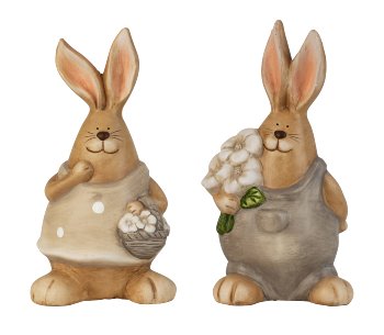 Easter rabbit brown/cream with flower &