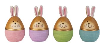 Easter rabbit eggs with fabric ears