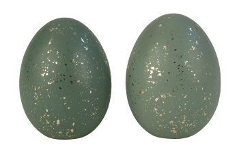 Ceramic decoration egg in green with