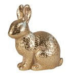 Moderner Hase sitzend in gold h=17,5cm