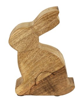 Wooden rabbit sculptur for standing