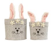 Feltbasket round with rabbit ears &