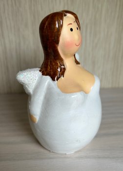 Angel fat with short & long hairs h=10cm