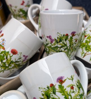 B-Quality mug "herb design" h=8,4cm